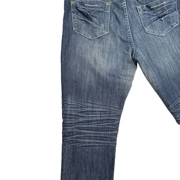 Lolo Skinny Jeans Womens Sz 14 Blue Distressed Studded Hi-Rise Medium Wash - Picture 6 of 16